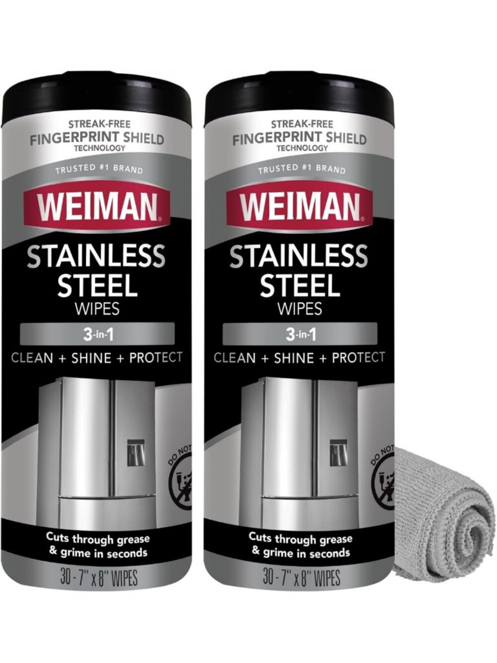 Stainless Steel Cleaner & Polish Kit - 2 Wipes & Cloth, Anti-Fingerprint